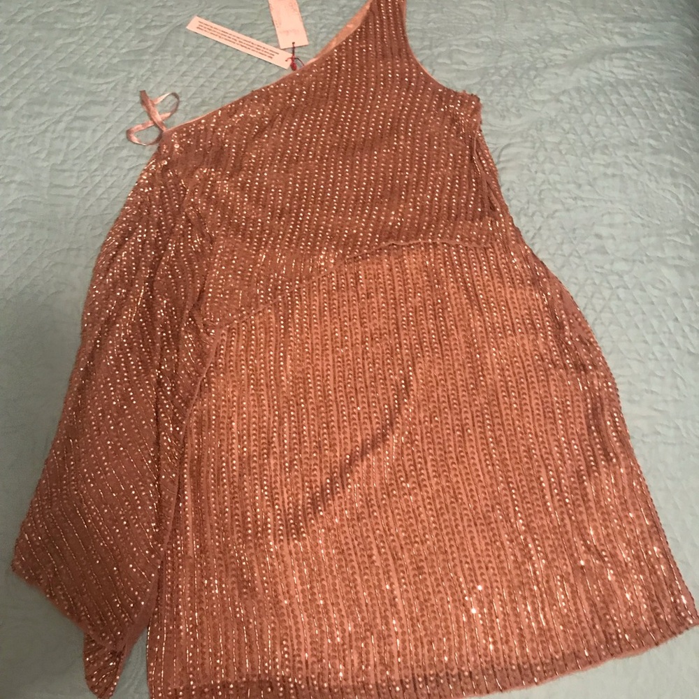 Parker One Shoulder Beaded Cocktail Dress